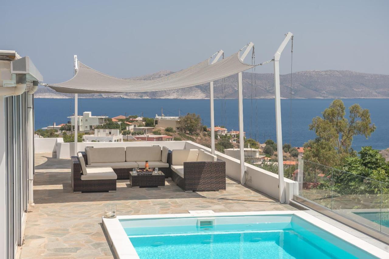 Villa Luna Private Heated Hydro Pool Bbq Beach 4Min Agia Marina Mikrolimanou Exteriér fotografie