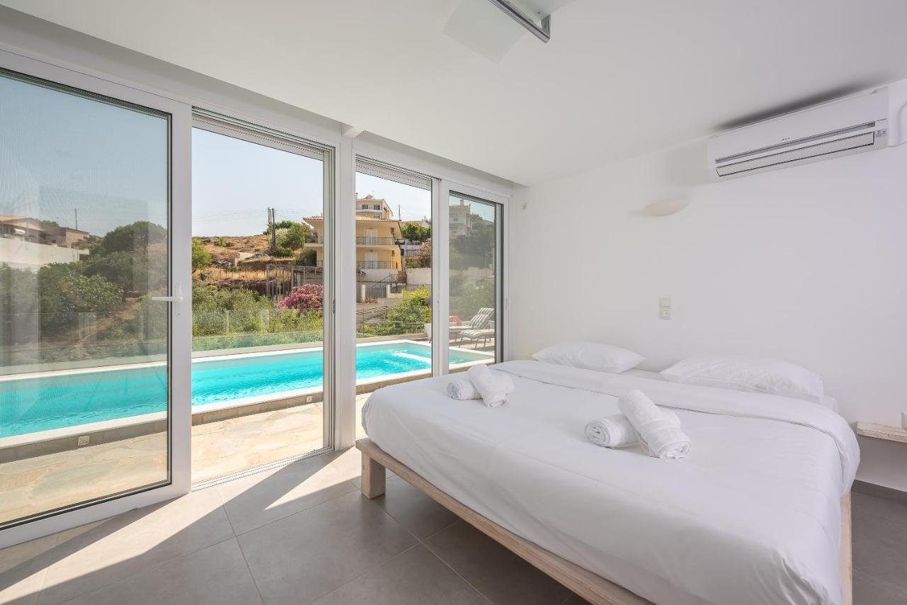 Villa Luna Private Heated Hydro Pool Bbq Beach 4Min Agia Marina Mikrolimanou Exteriér fotografie