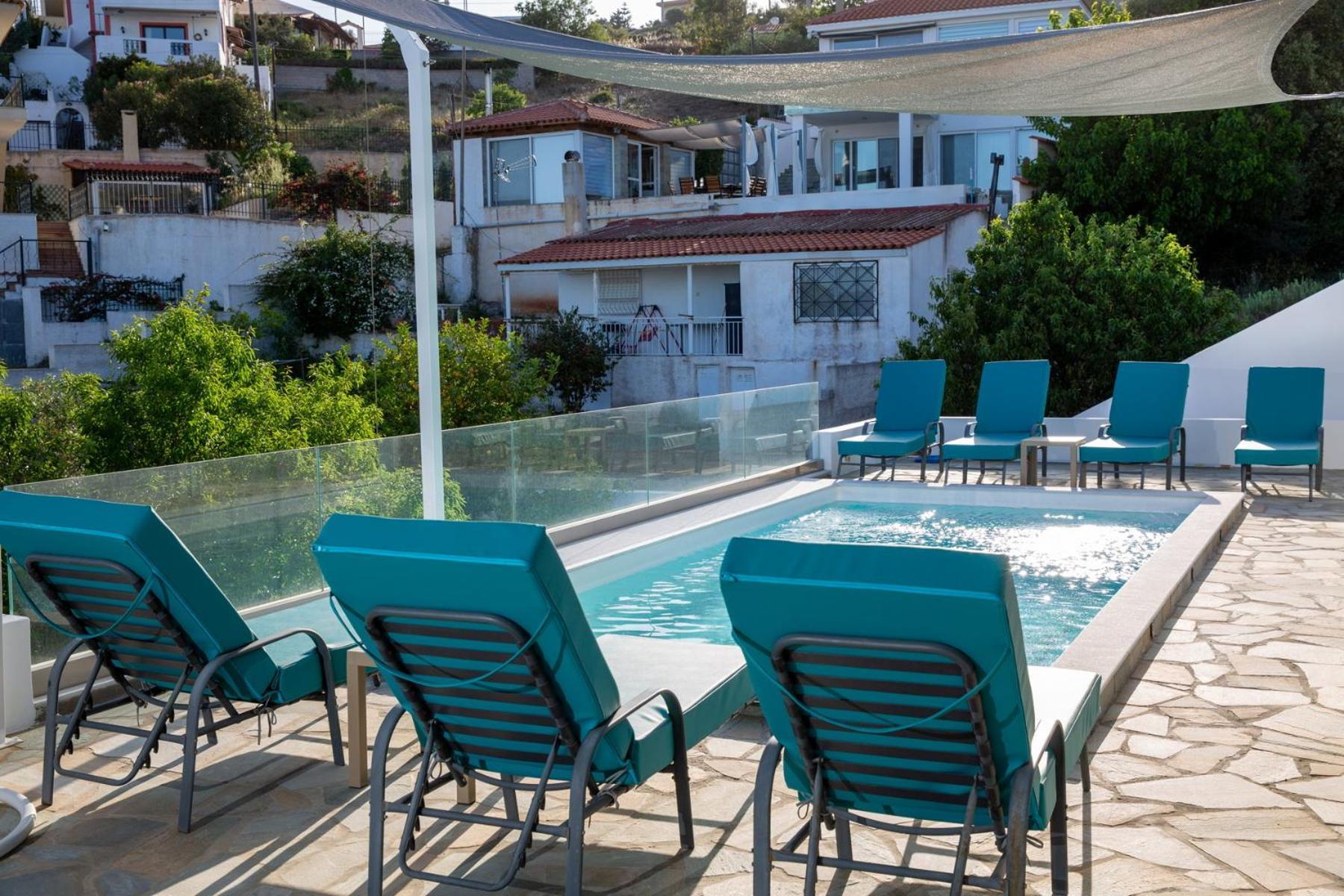 Villa Luna Private Heated Hydro Pool Bbq Beach 4Min Agia Marina Mikrolimanou Exteriér fotografie